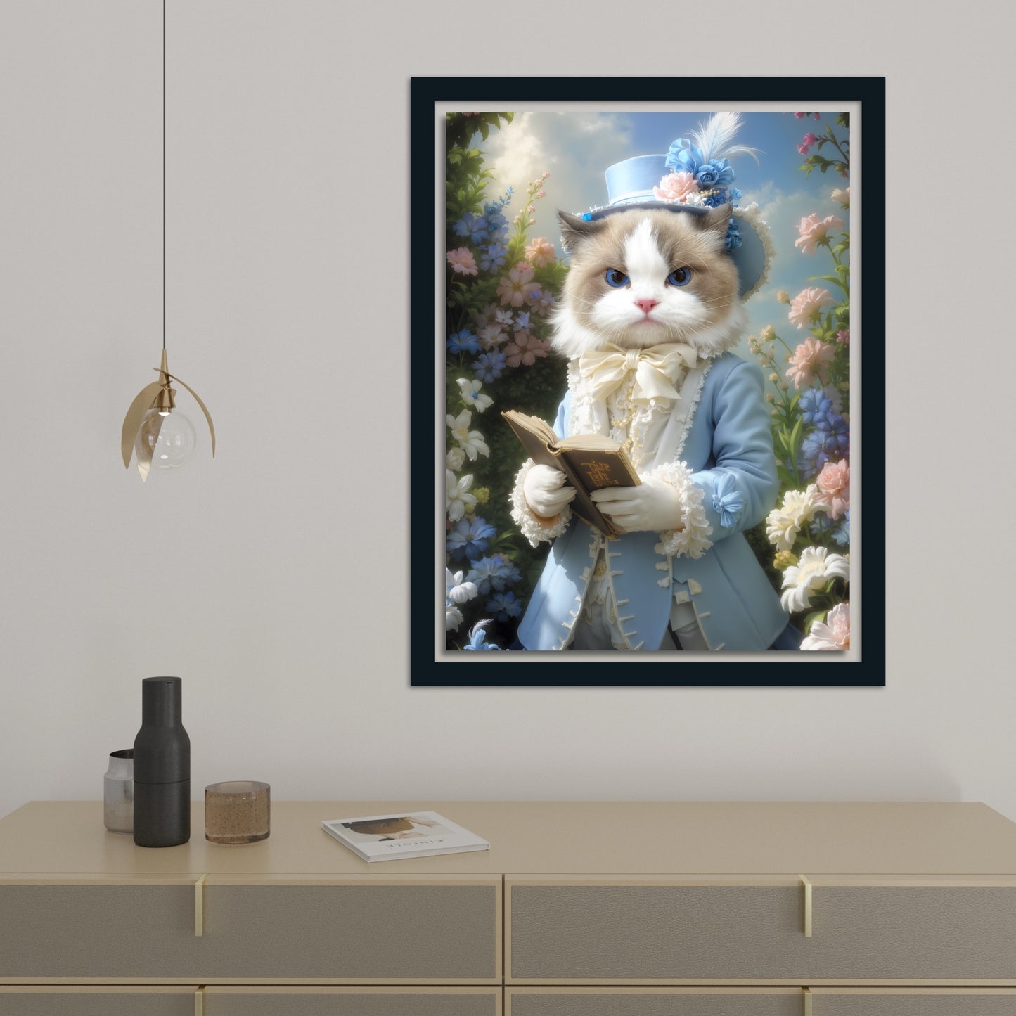 Custom Alice Pet Portrait | Fantasy Wonderland Garden Scene | Digital Download for Pet Lover's Gift