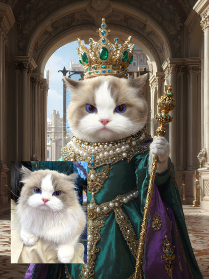 Custom Royal Pet Portrait | Luxury European Aristocratic Pet Portrait | High-end Custom Luxury Digital Art