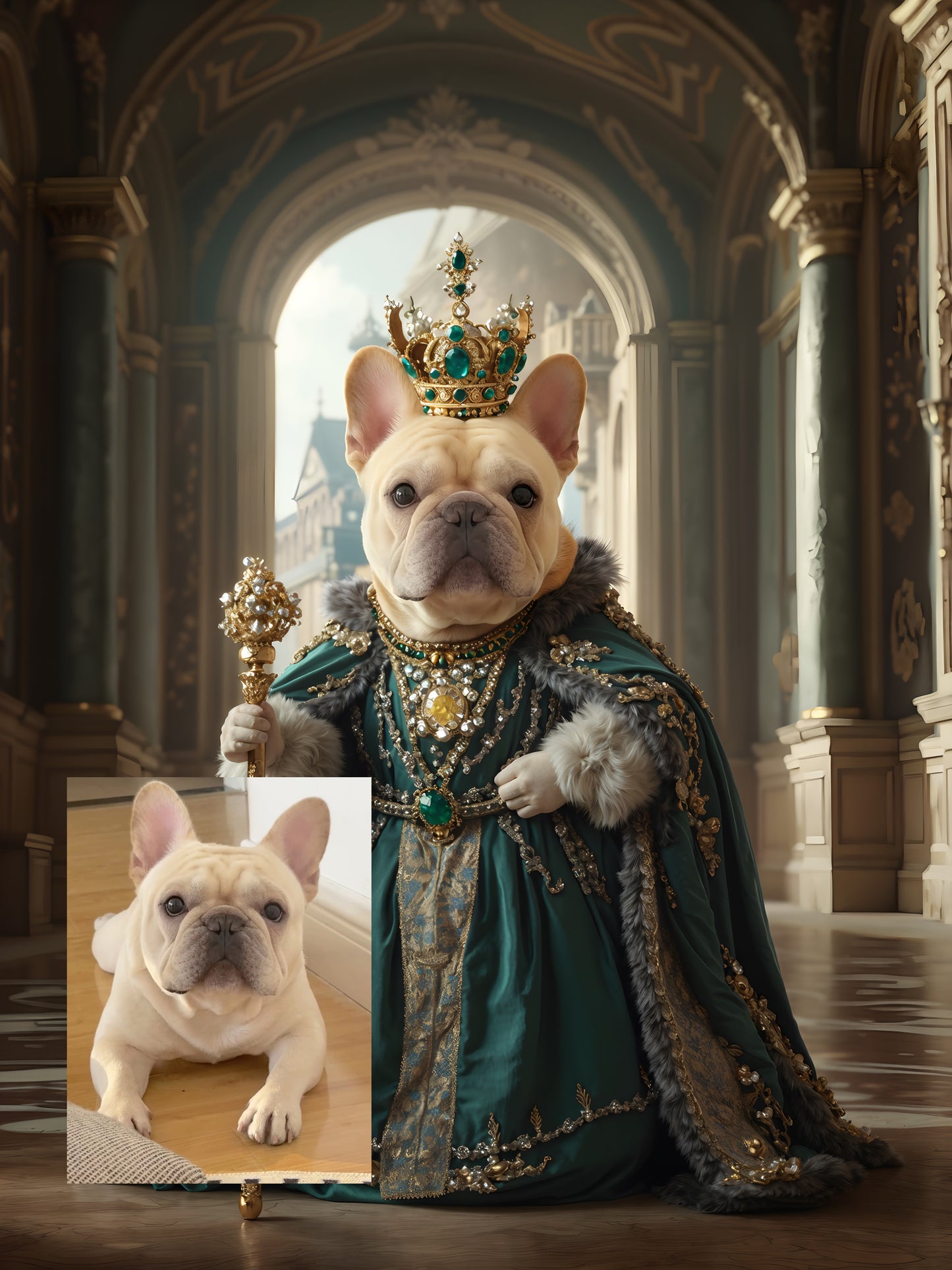 Custom Royal Pet Portrait | Luxury European Aristocratic Pet Portrait | High-end Custom Luxury Digital Art