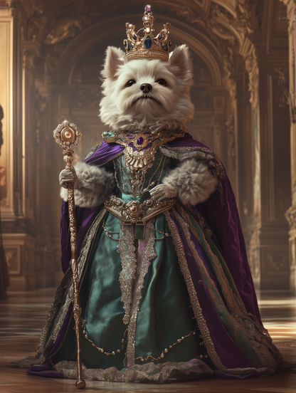 Custom Royal Pet Portrait | Luxury European Aristocratic Pet Portrait | High-end Custom Luxury Digital Art