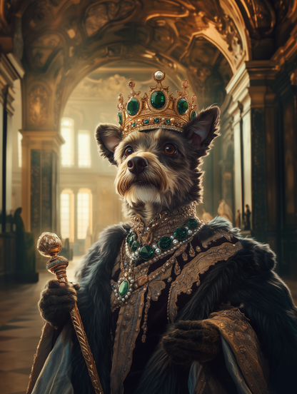 Custom Royal Pet Portrait | Luxury European Aristocratic Pet Portrait | High-end Custom Luxury Digital Art