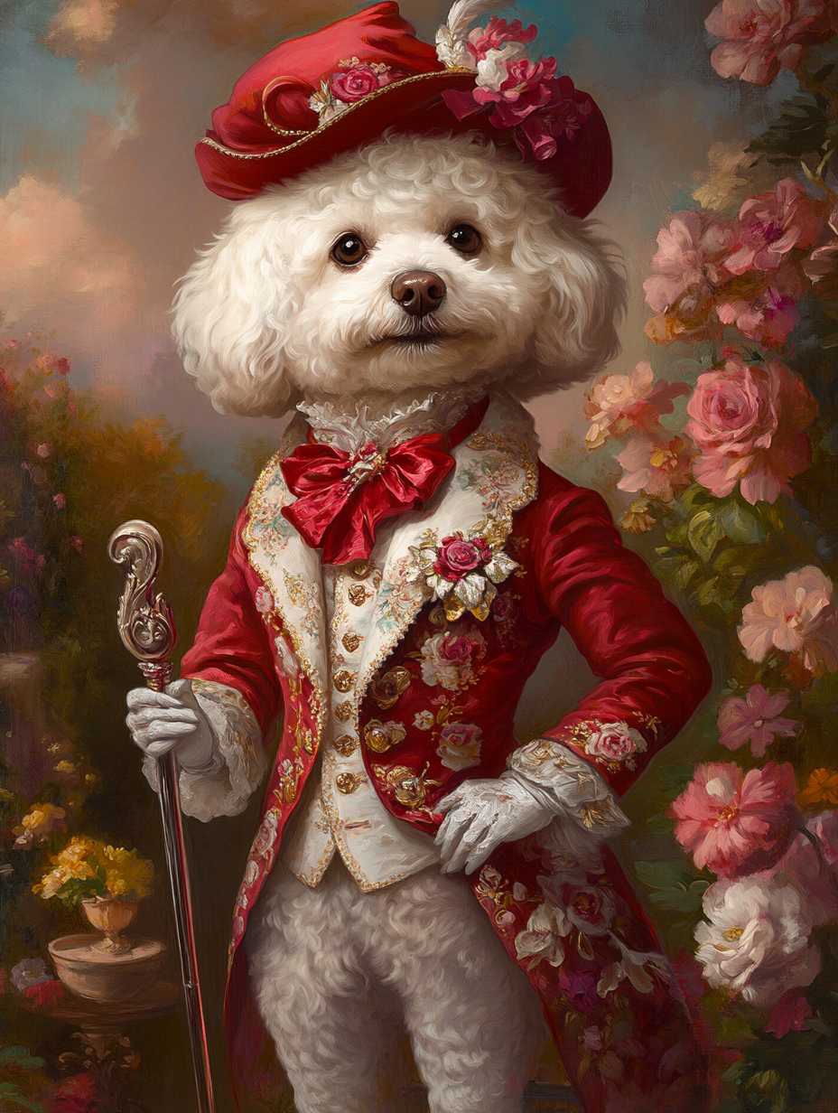 Custom Alice Pet Portrait | Fantasy Wonderland Garden Scene | Digital Download for Pet Lover's Gift