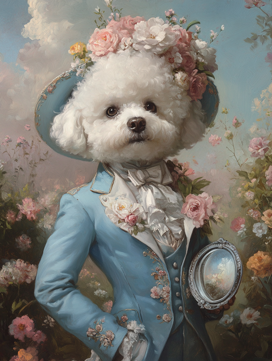 Custom Alice Pet Portrait | Fantasy Wonderland Garden Scene | Digital Download for Pet Lover's Gift