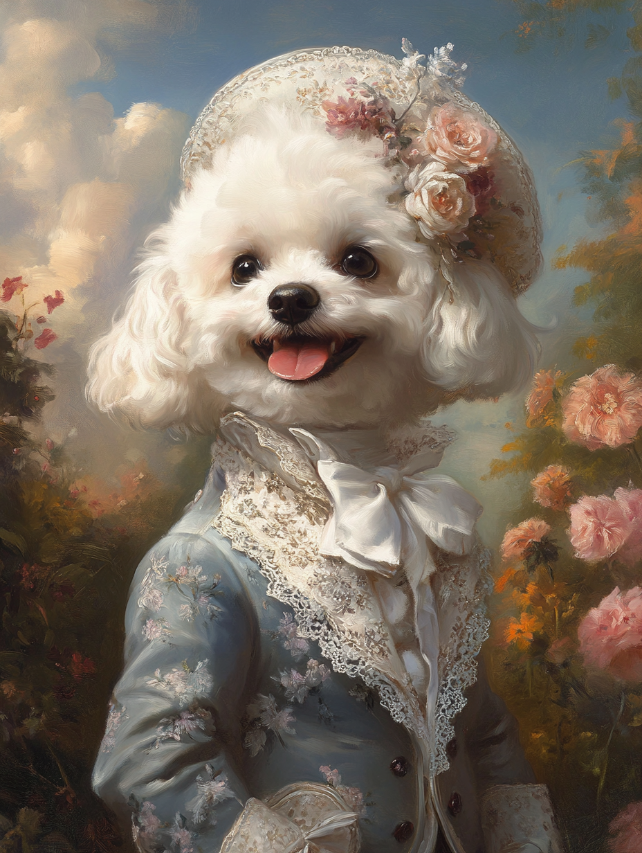 Custom Alice Pet Portrait | Fantasy Wonderland Garden Scene | Digital Download for Pet Lover's Gift