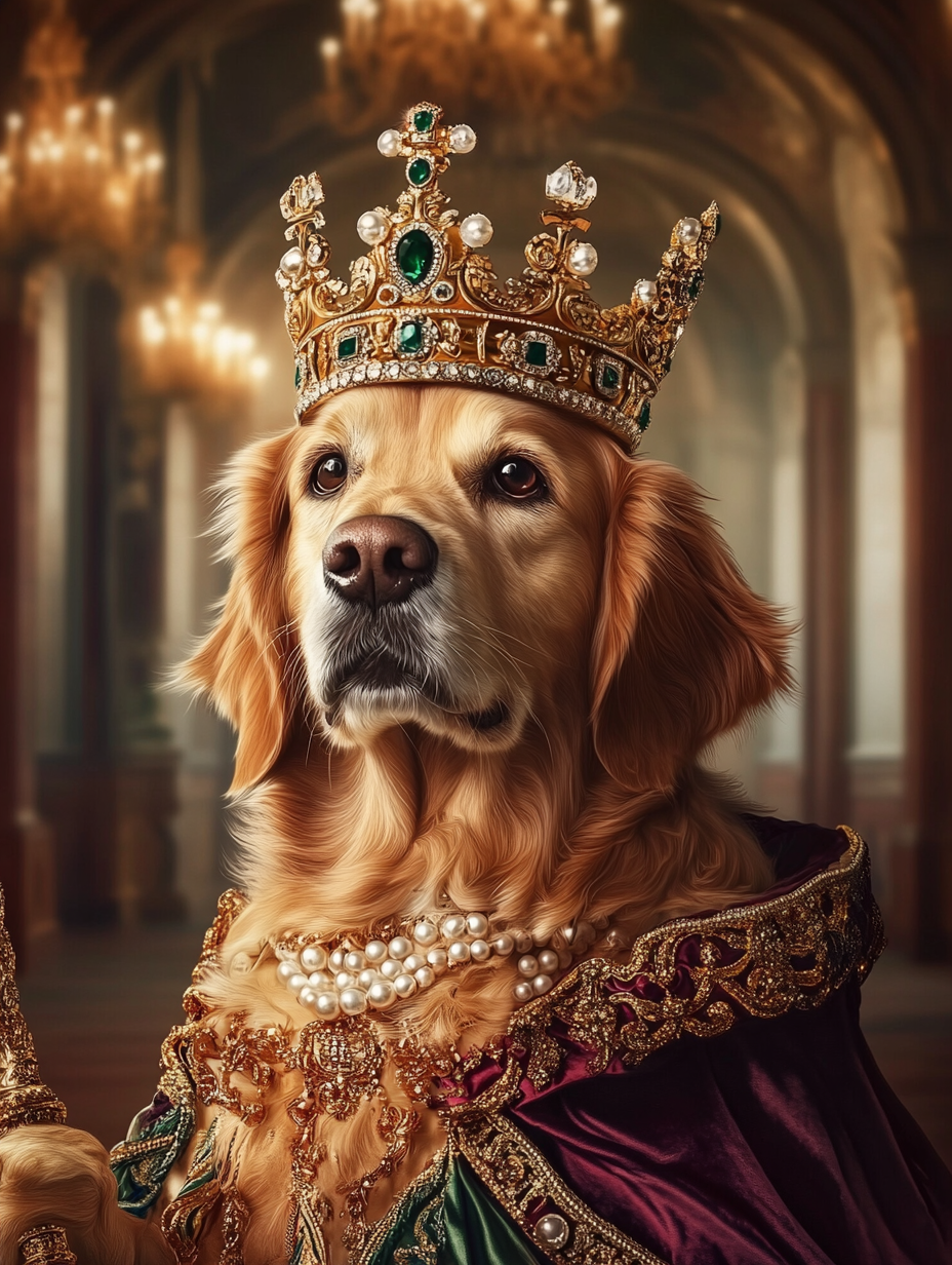 Custom Royal Pet Portrait | Luxury European Aristocratic Pet Portrait | High-end Custom Luxury Digital Art